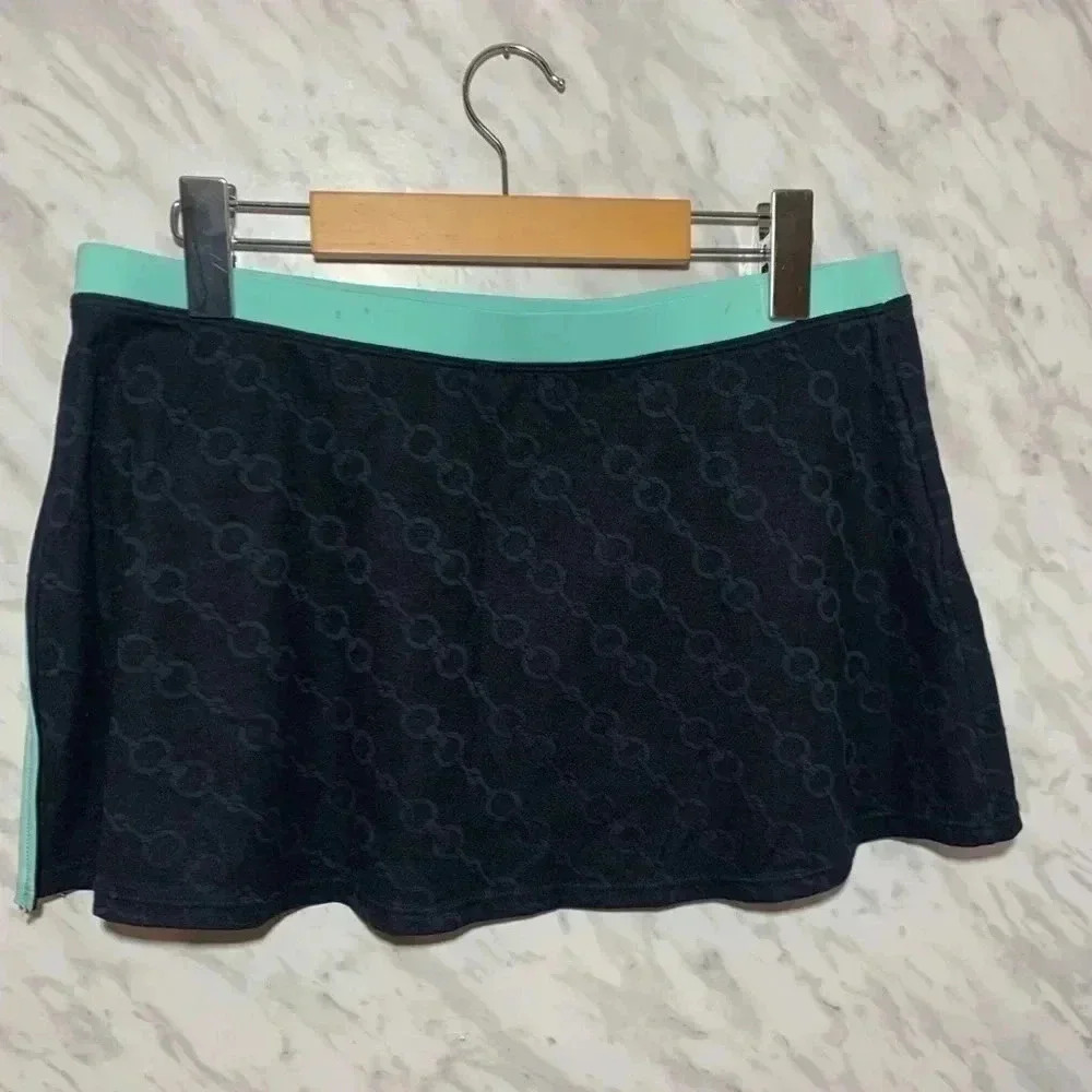 Anne Cole Swim Skirt Blue Grey Size Medium